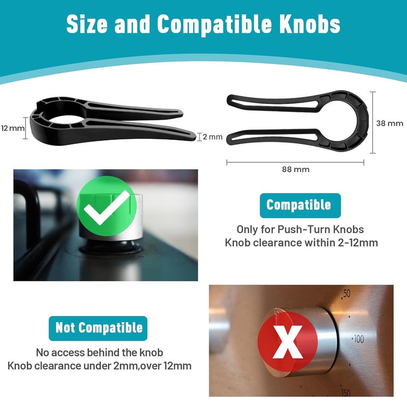 OKK Stove Locks Child Safety, 5 Pack Stove Knob Locks with Universal Size, Clear View Stove Knobs Locks for Kids and Pets Proof - Image 3